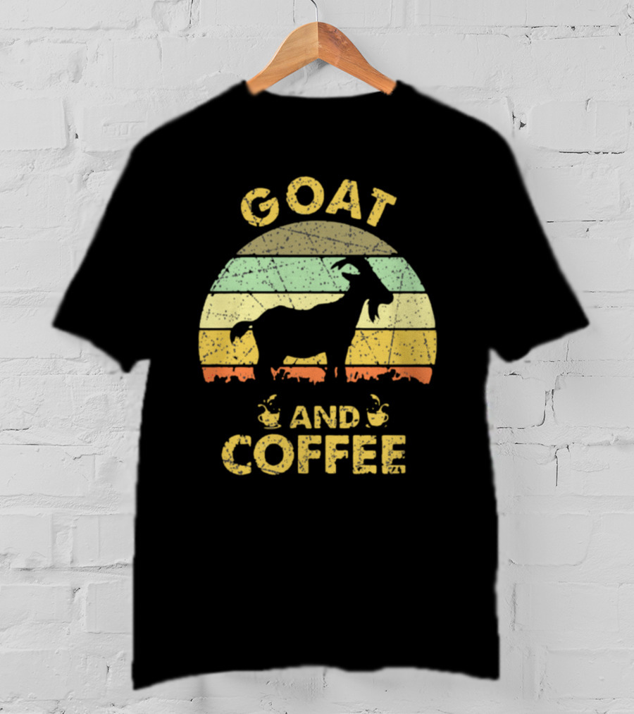 GOAT And Coffee Vintage Sunset T-Shirt