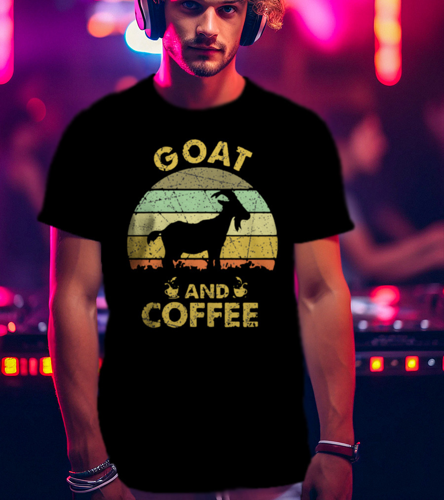 GOAT And Coffee Vintage Sunset T-Shirt