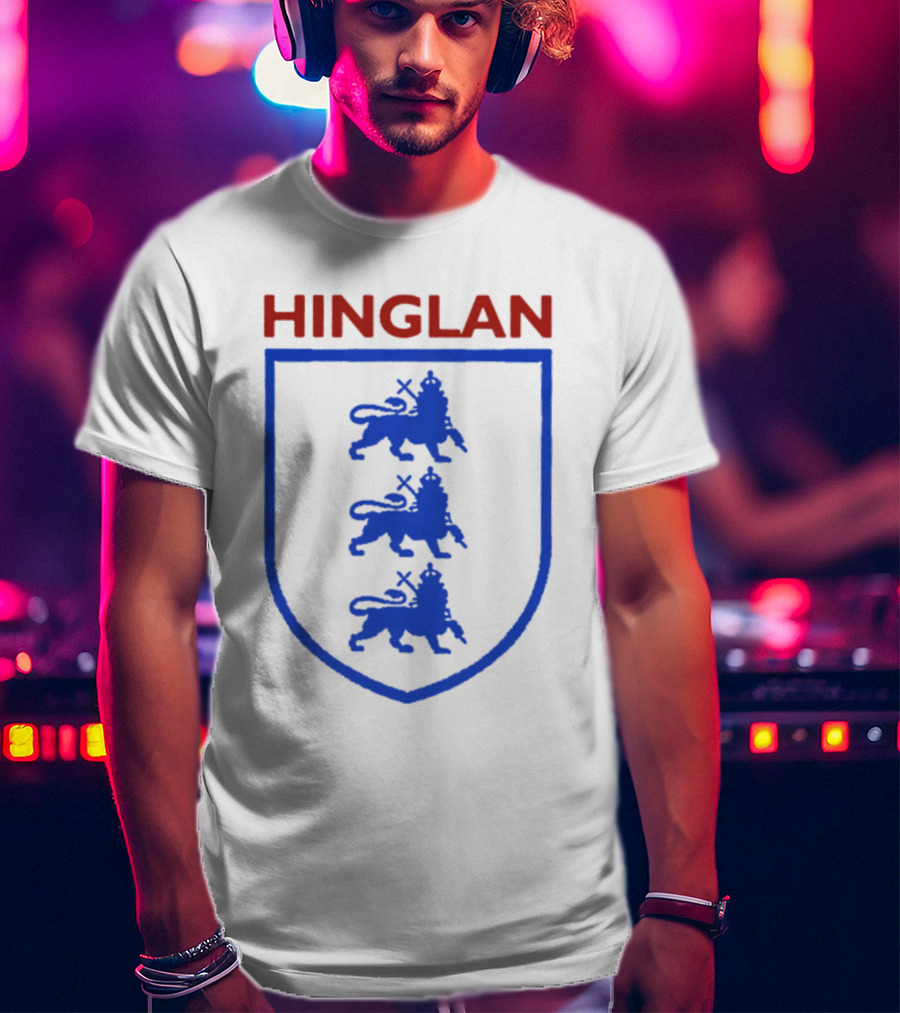 Hinglan Three Blue Lions Crest T-Shirt