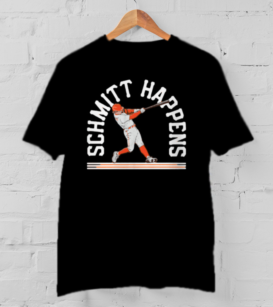 Schmitt Happens Baseball Player Swinging Bat T-Shirt