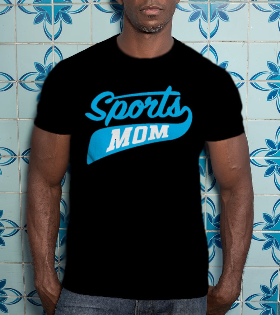 Sports Mom Blue Script Style T-Shirt