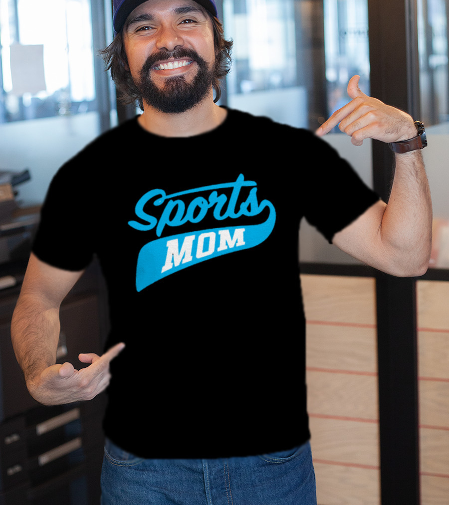 Sports Mom Blue Script Style T-Shirt