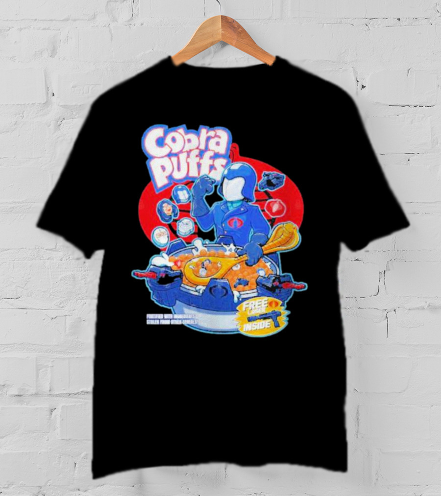 Cobra Puffs Free Laser Inside Funko Pop Style Cereal Commander Cartoon Scene T-Shirt