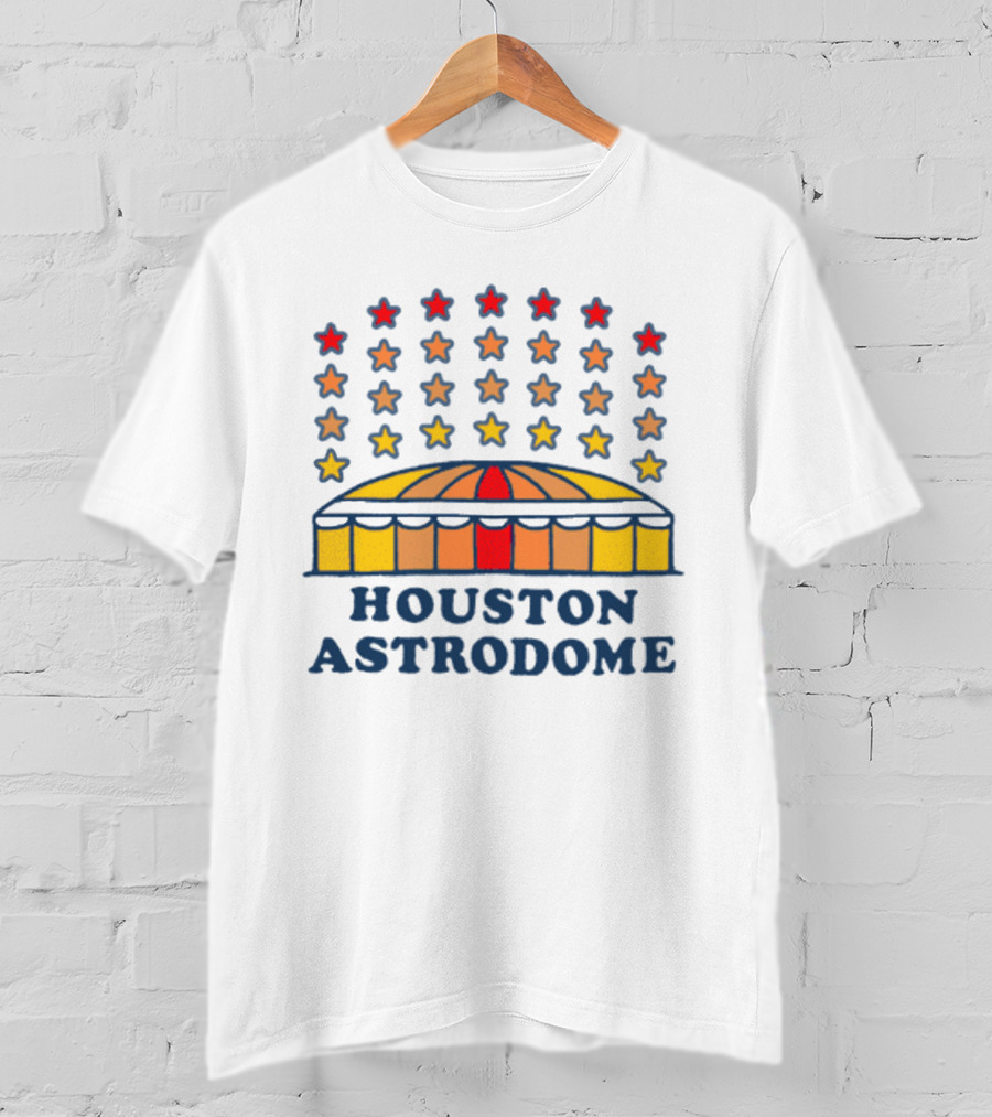 Houston Astrodome Stars Dome With Colorful Red Orange Yellow Stars T-Shirt