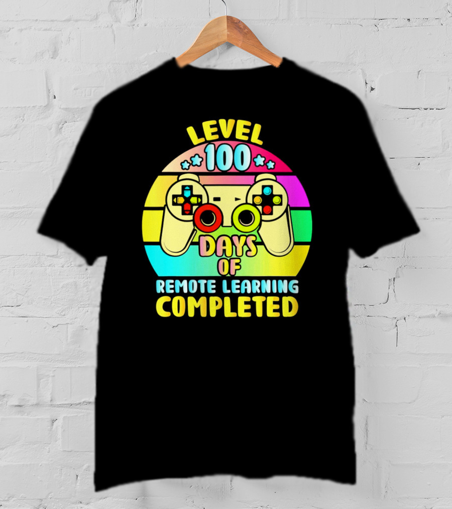 Level 100 Days Of Remote Learning Completed Vintage Controller T-Shirt