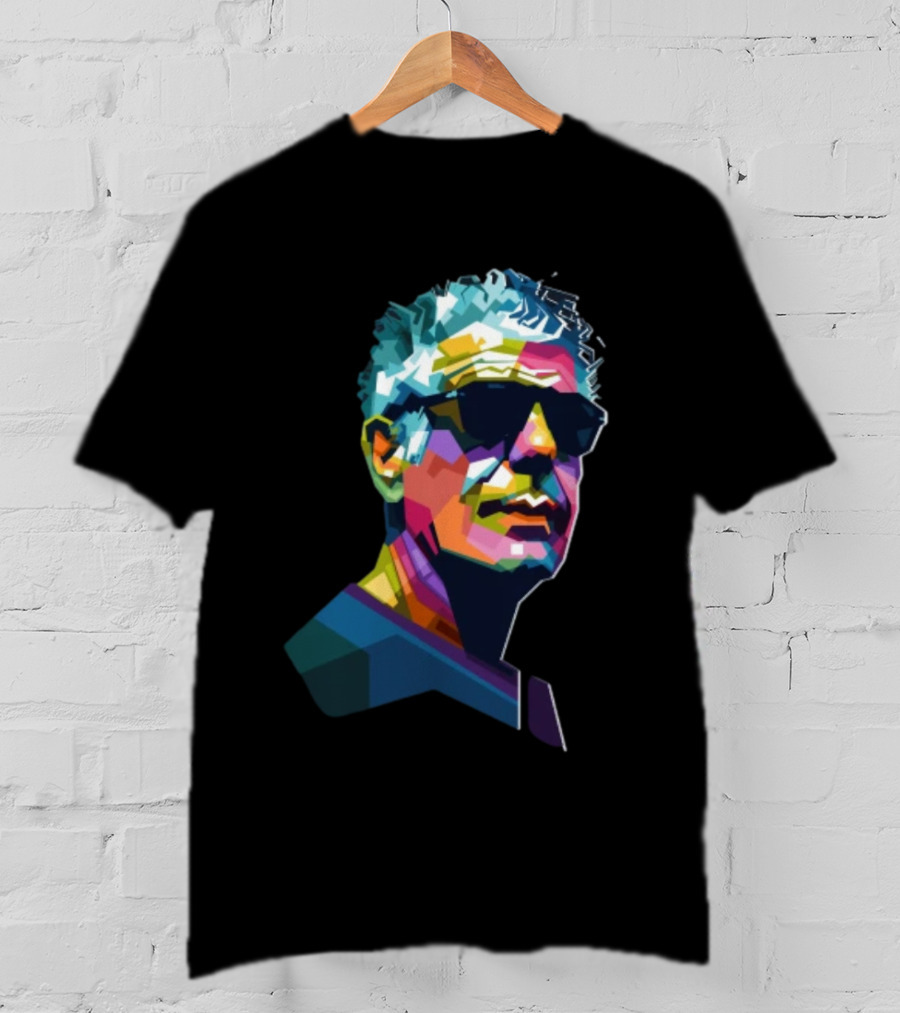 Anthony Bourdain Colorful WPAP T-Shirt