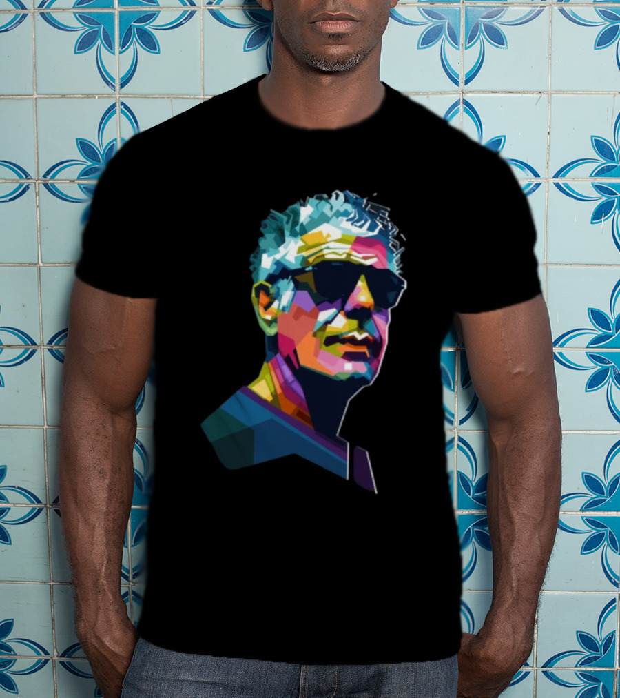 Anthony Bourdain Colorful WPAP T-Shirt
