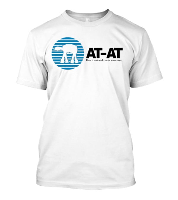 AT-AT Reach Out And Crush Someone Retro Circle Motif T-Shirt