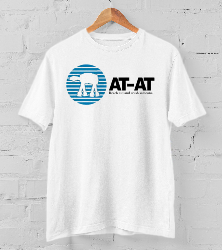 AT-AT Reach Out And Crush Someone Retro Circle Motif T-Shirt