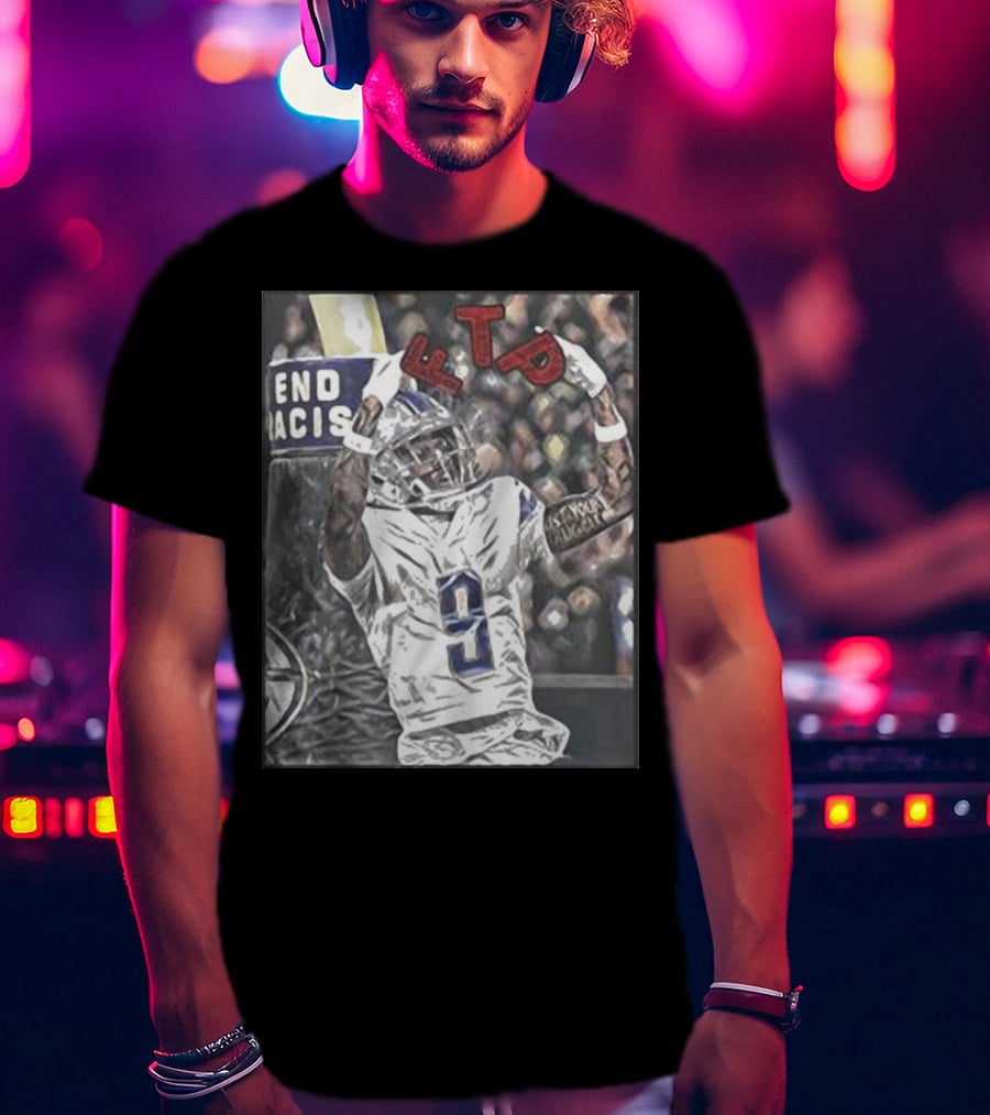Detroit 313 Store Jameson Williams Football FTP V9 T-Shirt