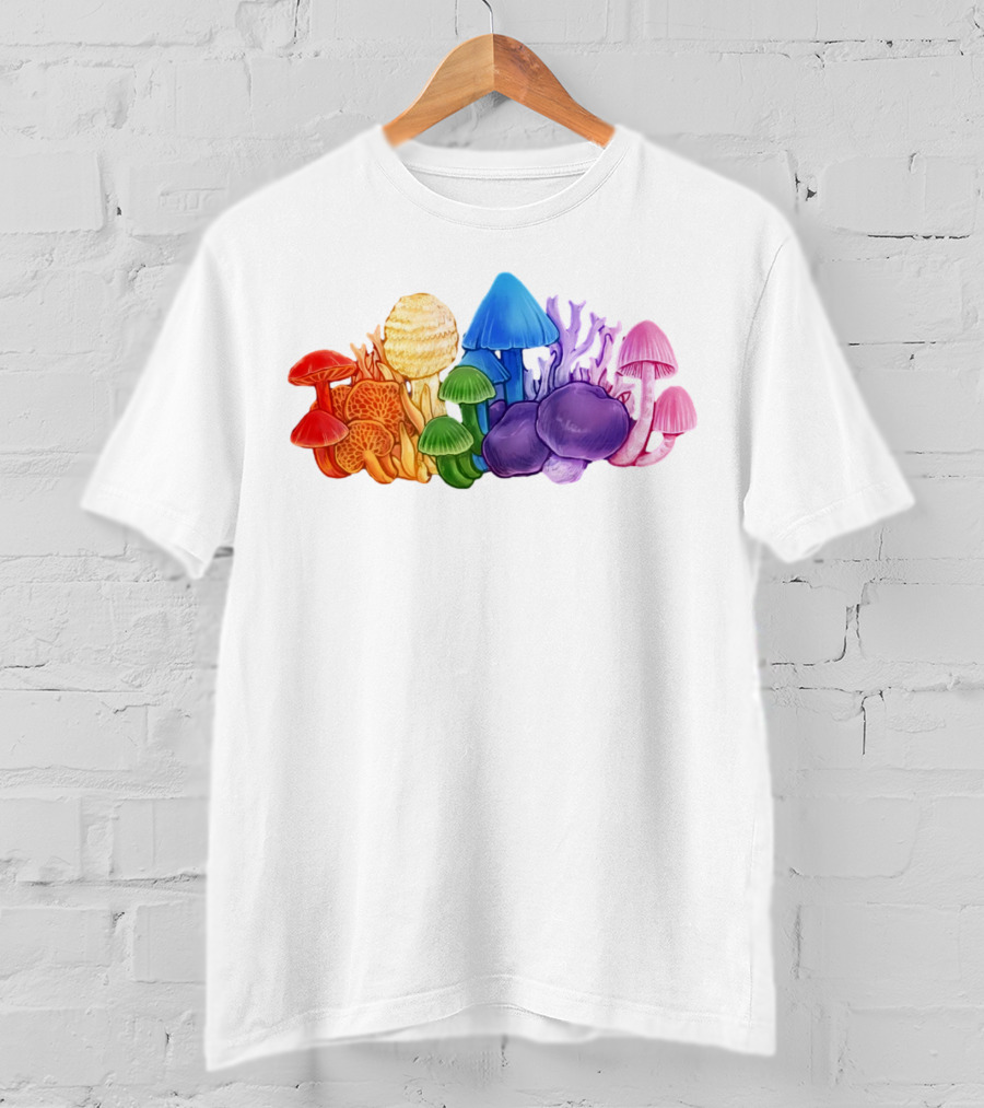 NZ Rainbow Fungi Colorful Mushroom Collection T-Shirt