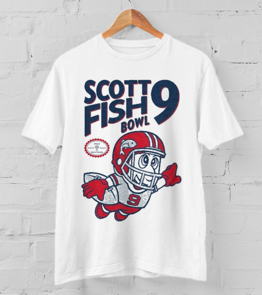 Scott Fish Bowl 9 Football Player Mascot T-Shirt