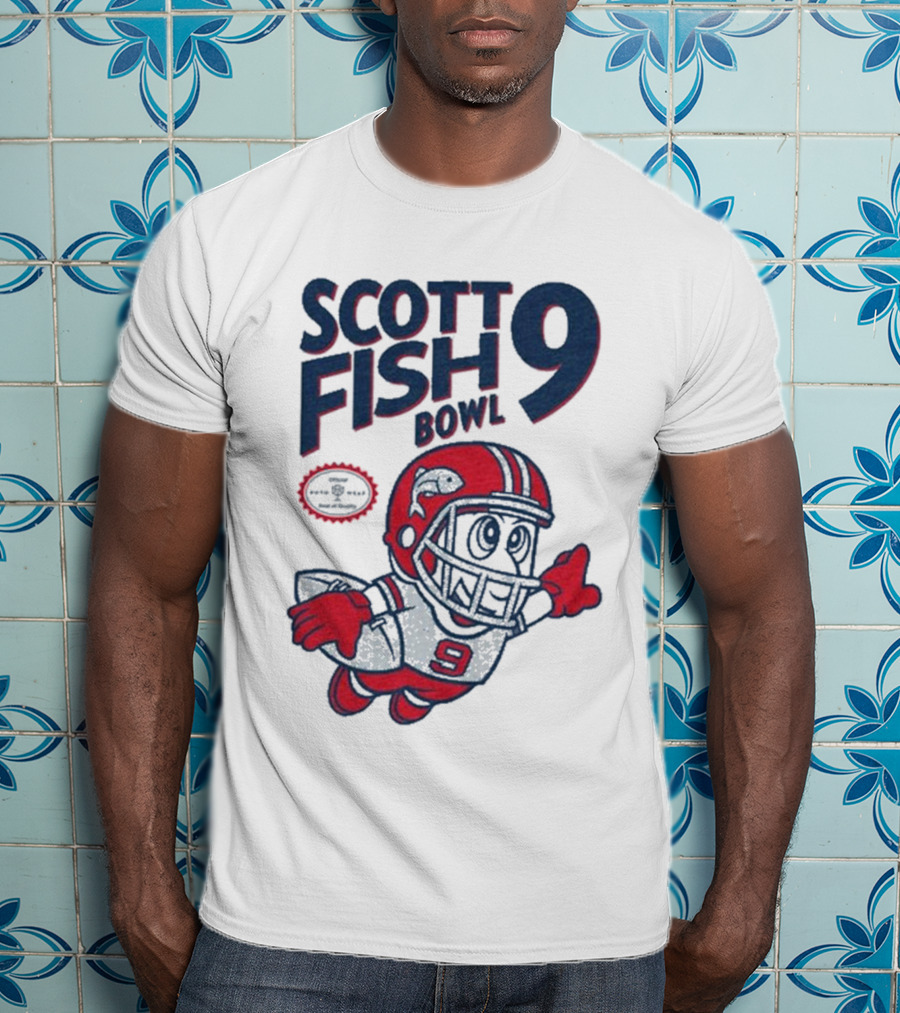Scott Fish Bowl 9 Football Player Mascot T-Shirt