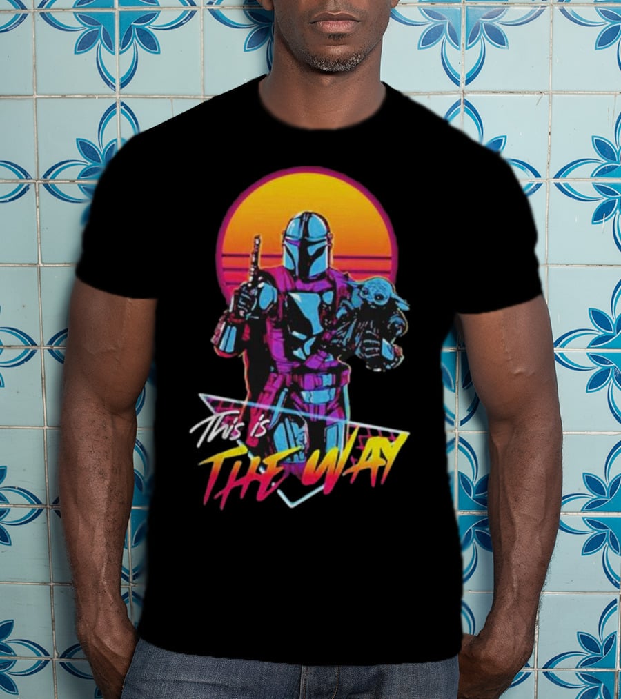 This Is The Way Star Wars The Mandalorian Vintage Retro Sunset T-Shirt
