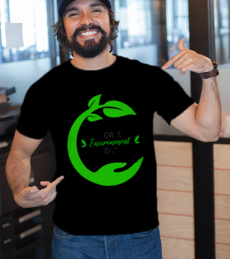 World Environment Day Green Leaf Circle Earth Protection T-Shirt