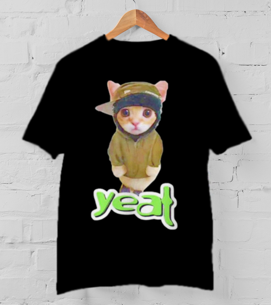 Yeat Cat Funny Hoodie And Cap Cat Image T-Shirt