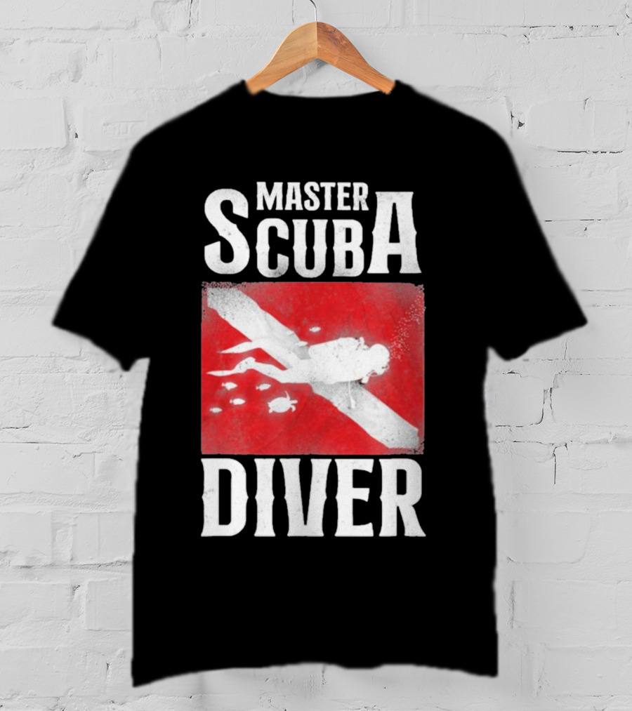 Master Scuba Diver Red Flag Diver Down T-Shirt