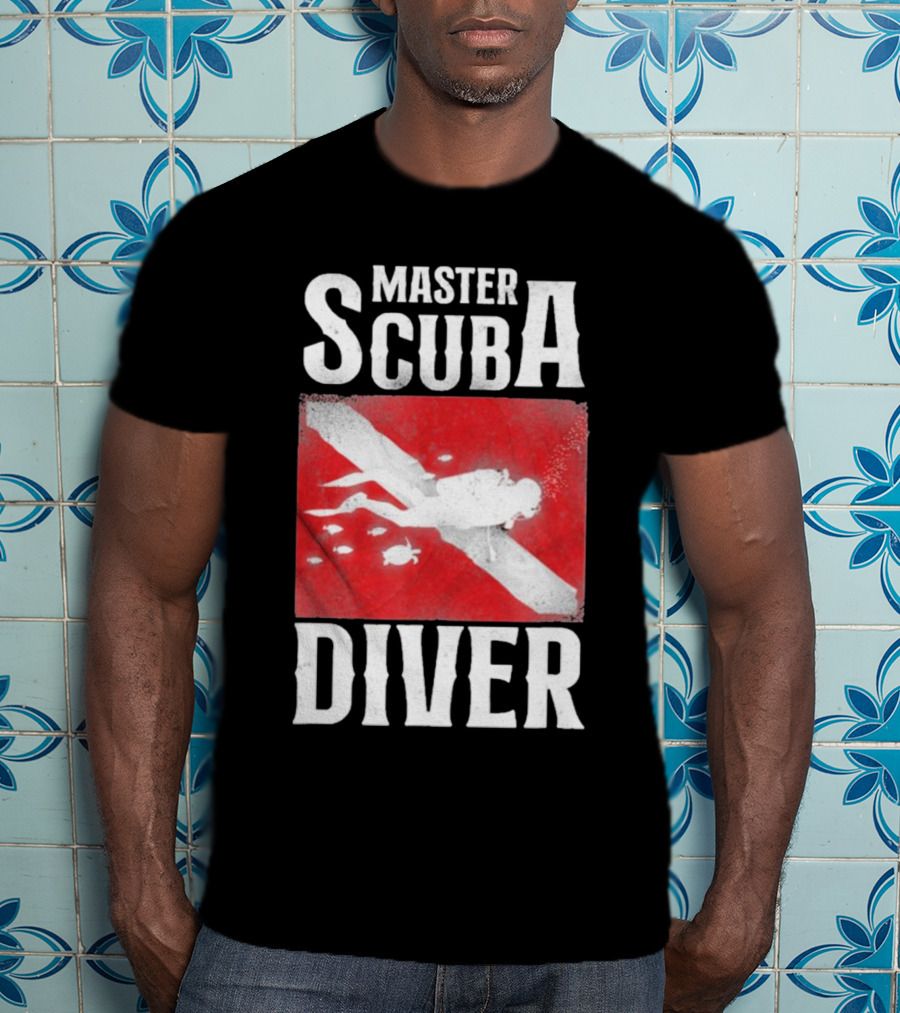 Master Scuba Diver Red Flag Diver Down T-Shirt
