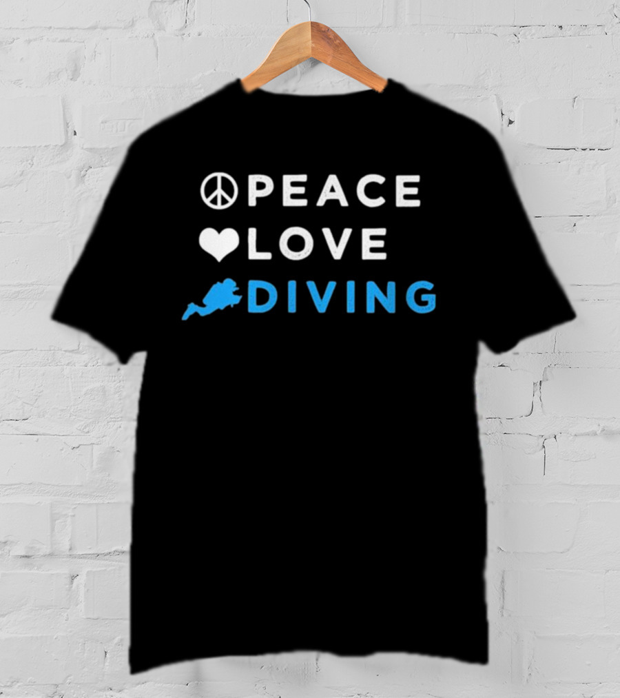 Peace Heart Diver Icon Letters T-Shirt