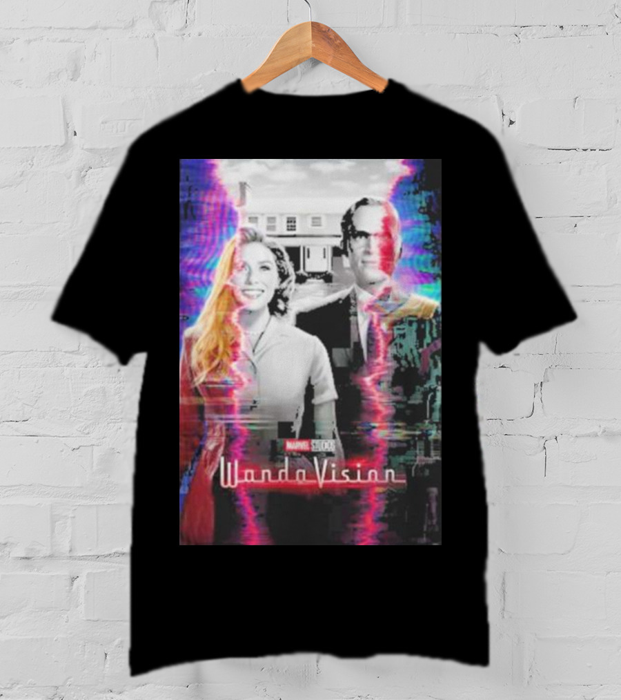 Marvel Studios WandaVision Colorful Glitch Effect Retro TV T-Shirt