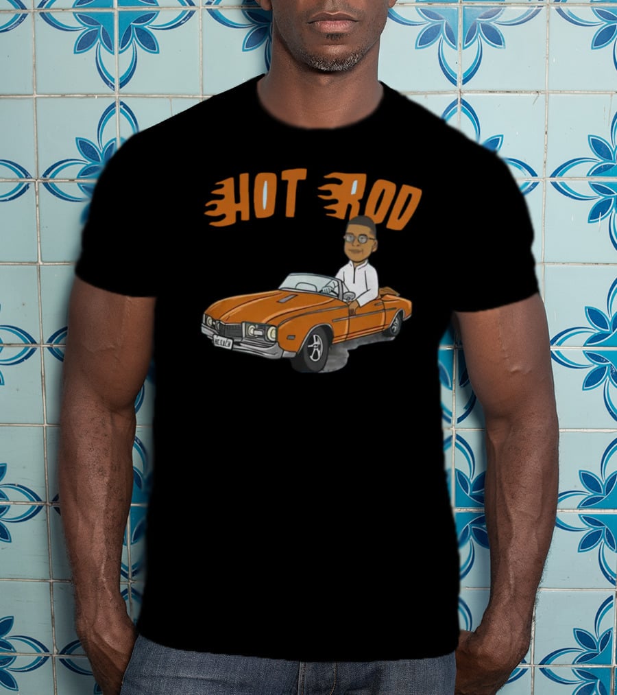 Hot Rod Flame Letters Cartoon Car T-Shirt