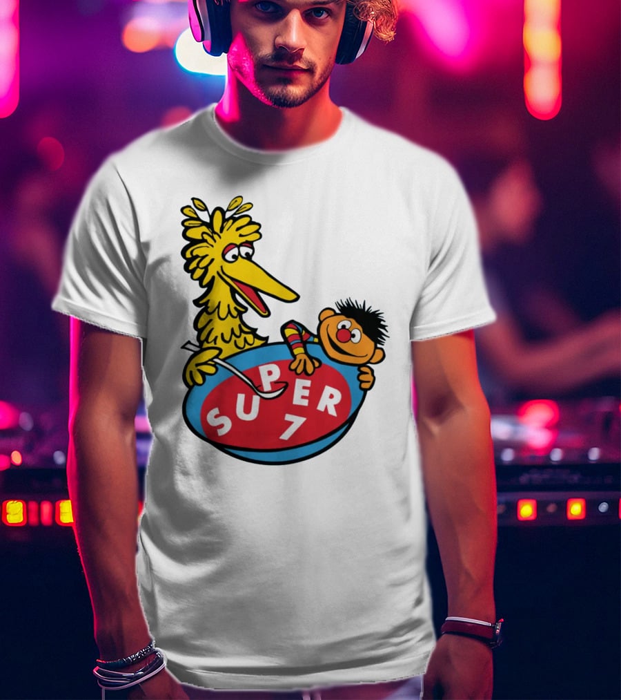 Big Bird And Ernie Super 7 Alphabet Soup T-Shirt