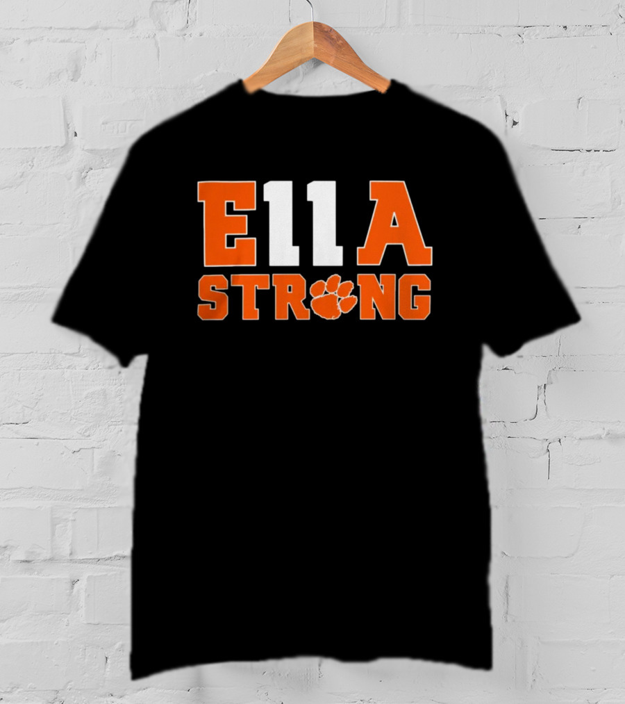 Clemson Tigers Ella Strong 11 Clemson University Football Paw T-Shirt