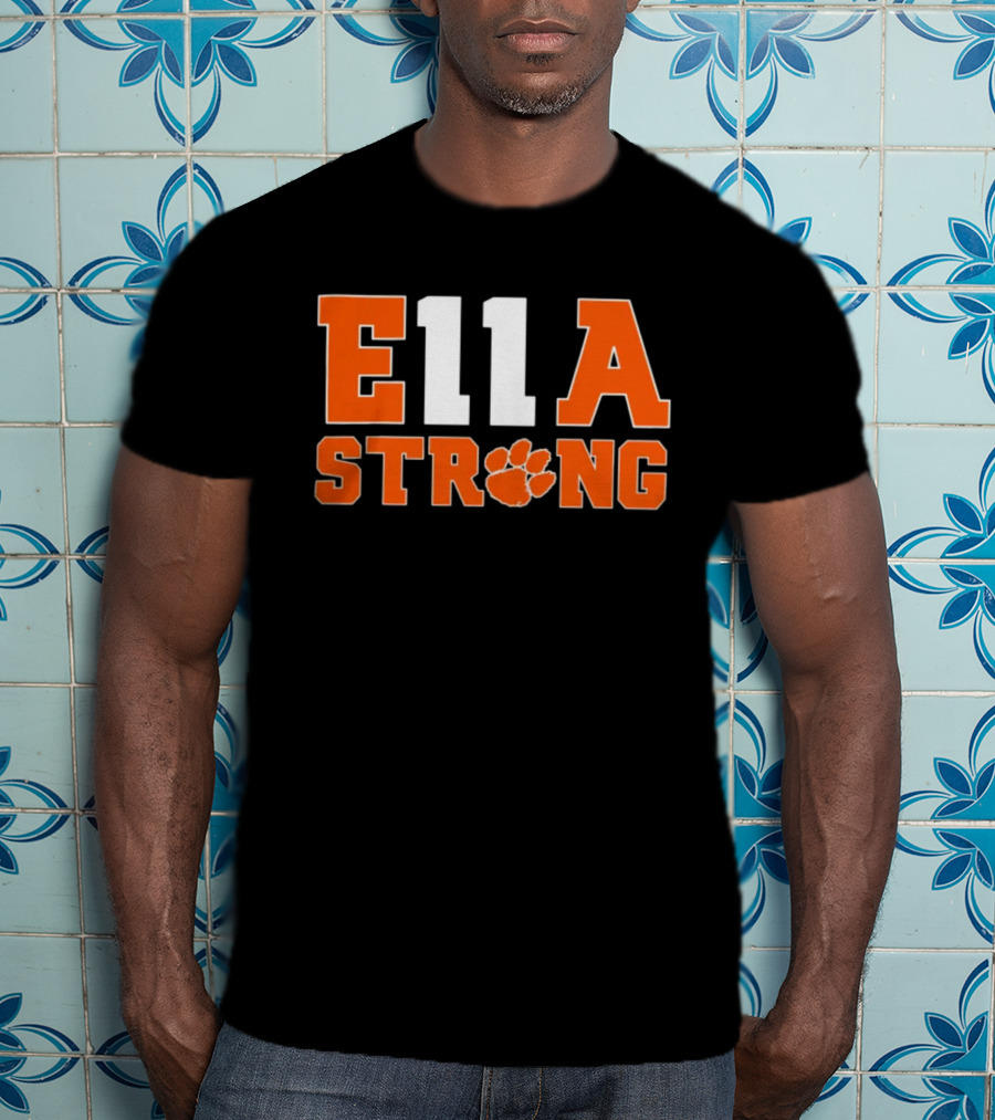 Clemson Tigers Ella Strong 11 Clemson University Football Paw T-Shirt