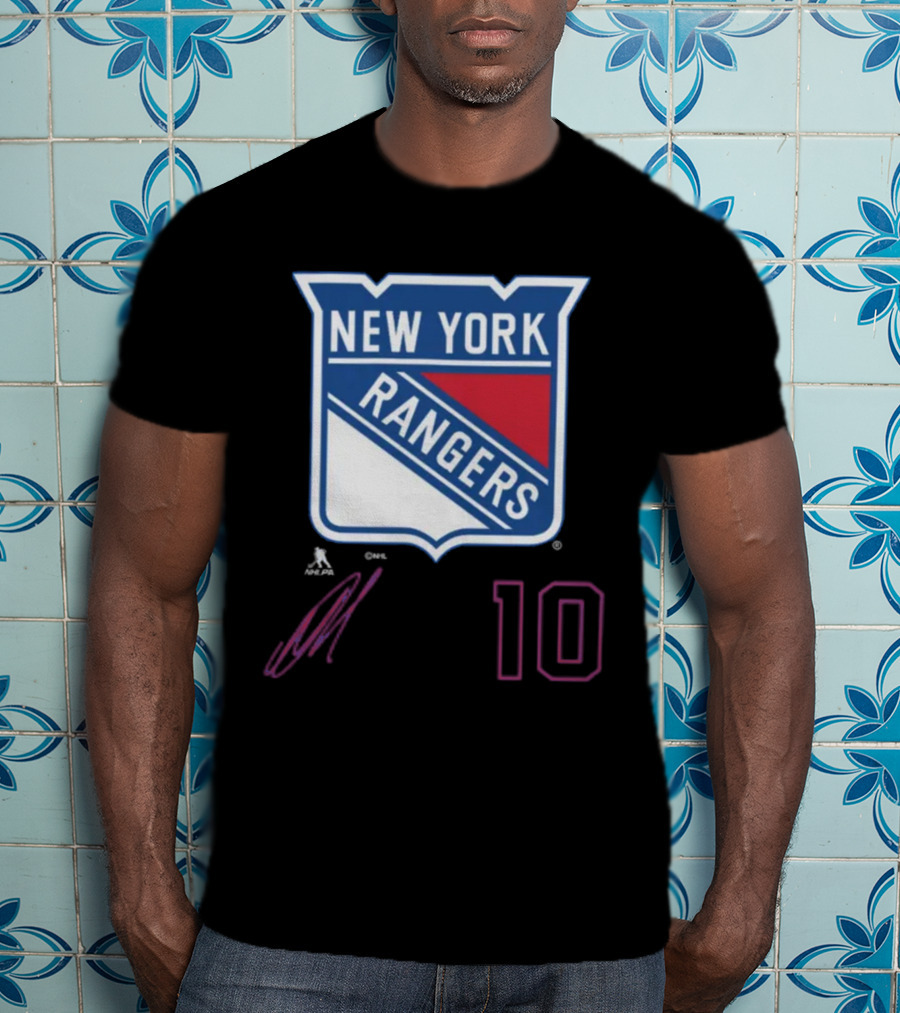 New York Rangers Artemi Panarin Number 10 NHLPA Logo Royal T-Shirt