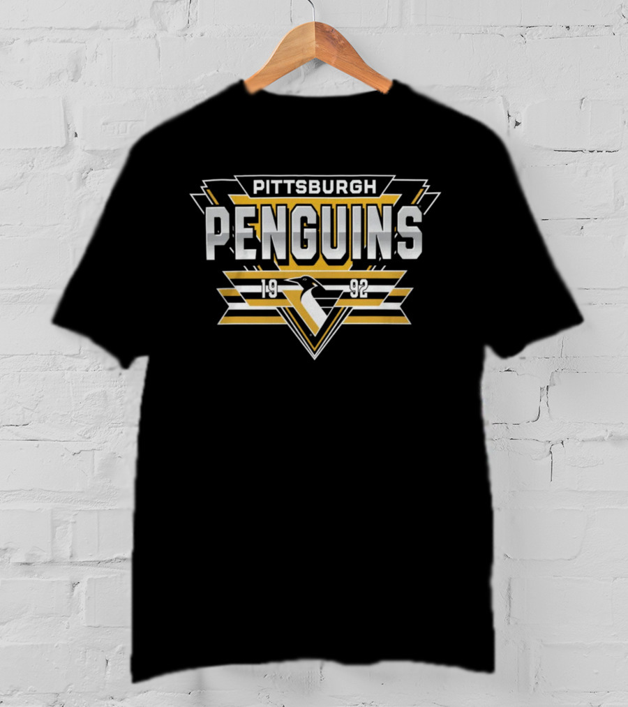 Pittsburgh Penguins 1992 Black Reverse 2.0 Fresh Playmaker T-Shirt