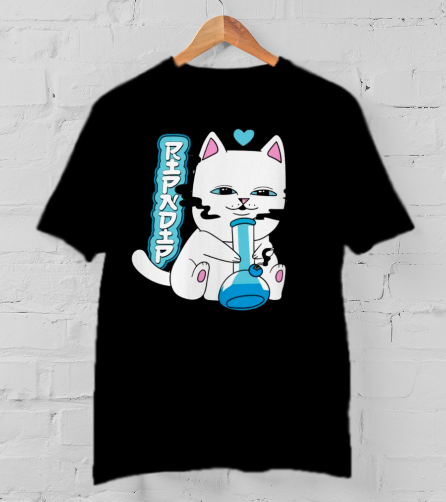 Ripndip Clothing Cat With Bong And Heart Motif T-Shirt