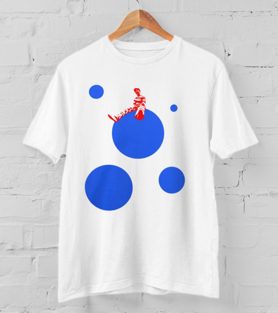 Harry's Styles Merch Red Figure Blue Polka Dot T-Shirt