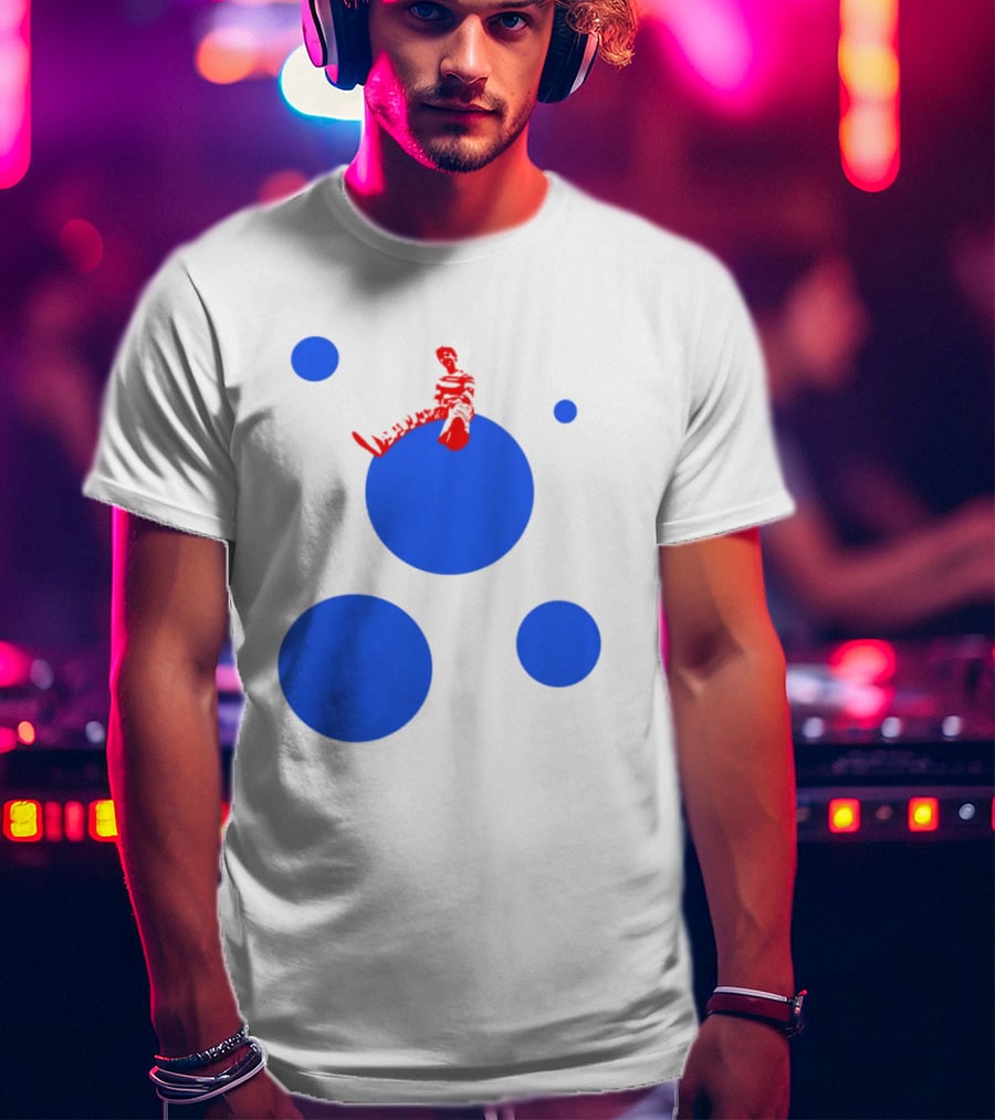 Harry's Styles Merch Red Figure Blue Polka Dot T-Shirt