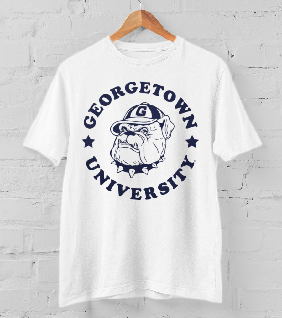 Georgetown University Bulldog Logo Homefield Apparel Hoyas White T-Shirt