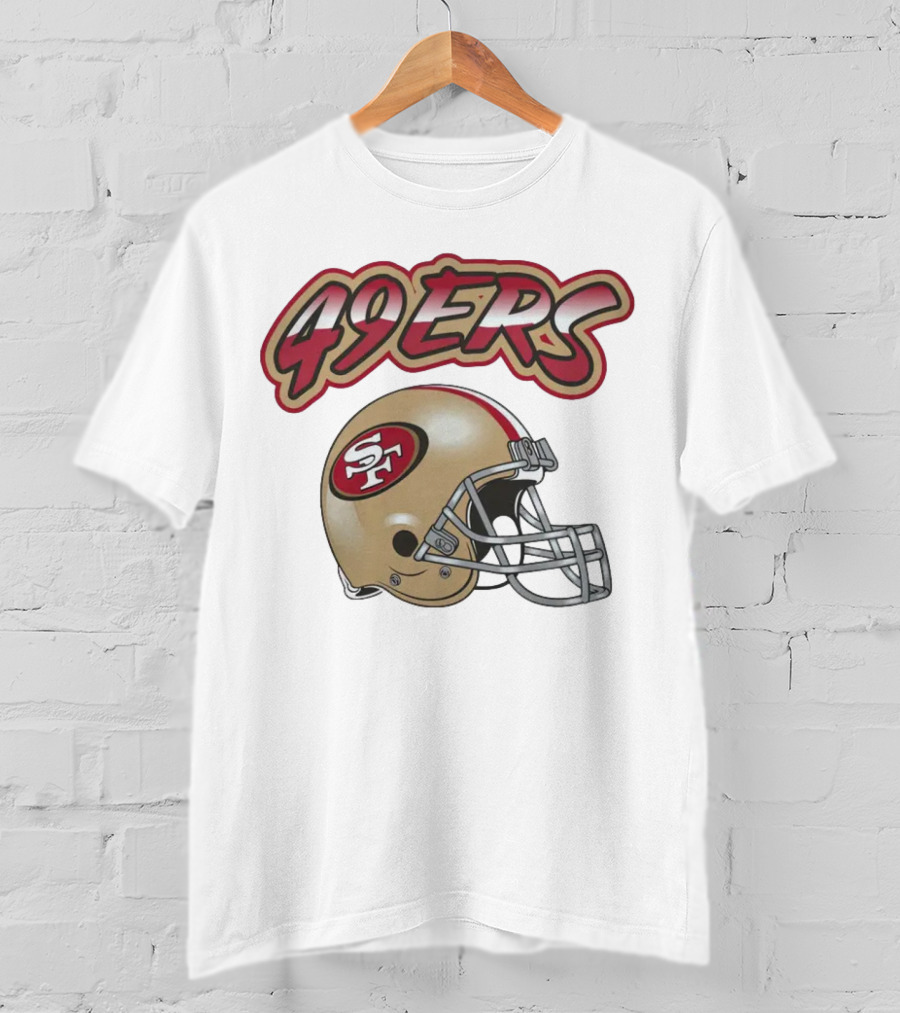 49ers SF Gold Helmet Red Outline Toddler Grey Huddle Up T-Shirt