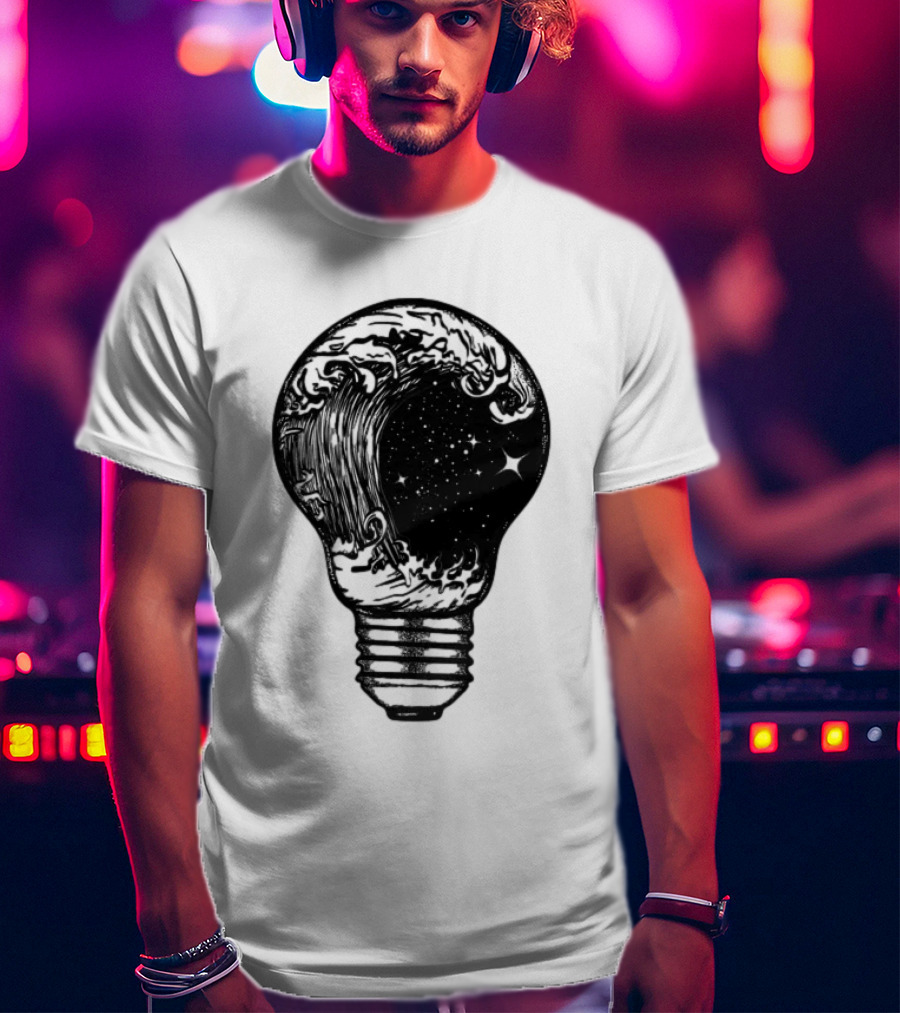 Perfect Storm Within Light Bulb With Cosmic Tattoo T-Shirt