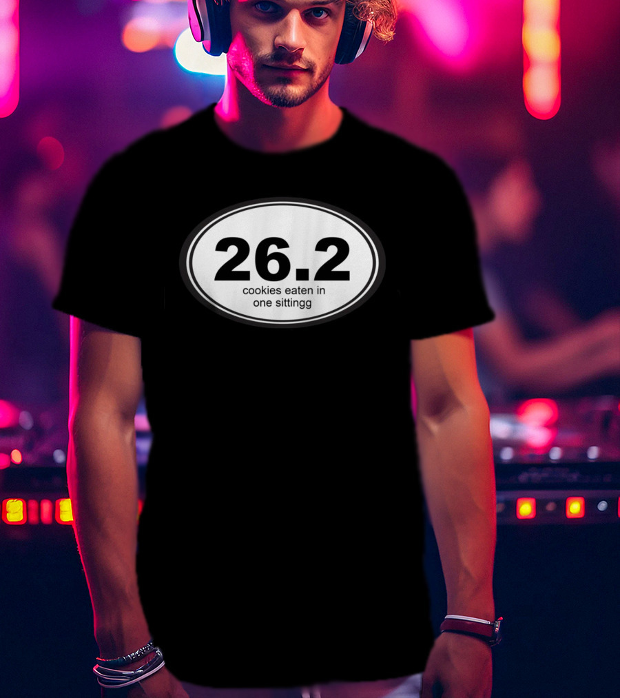 26.2 Cookies Eaten In One Sittingg Oval Marathon Humor T-Shirt