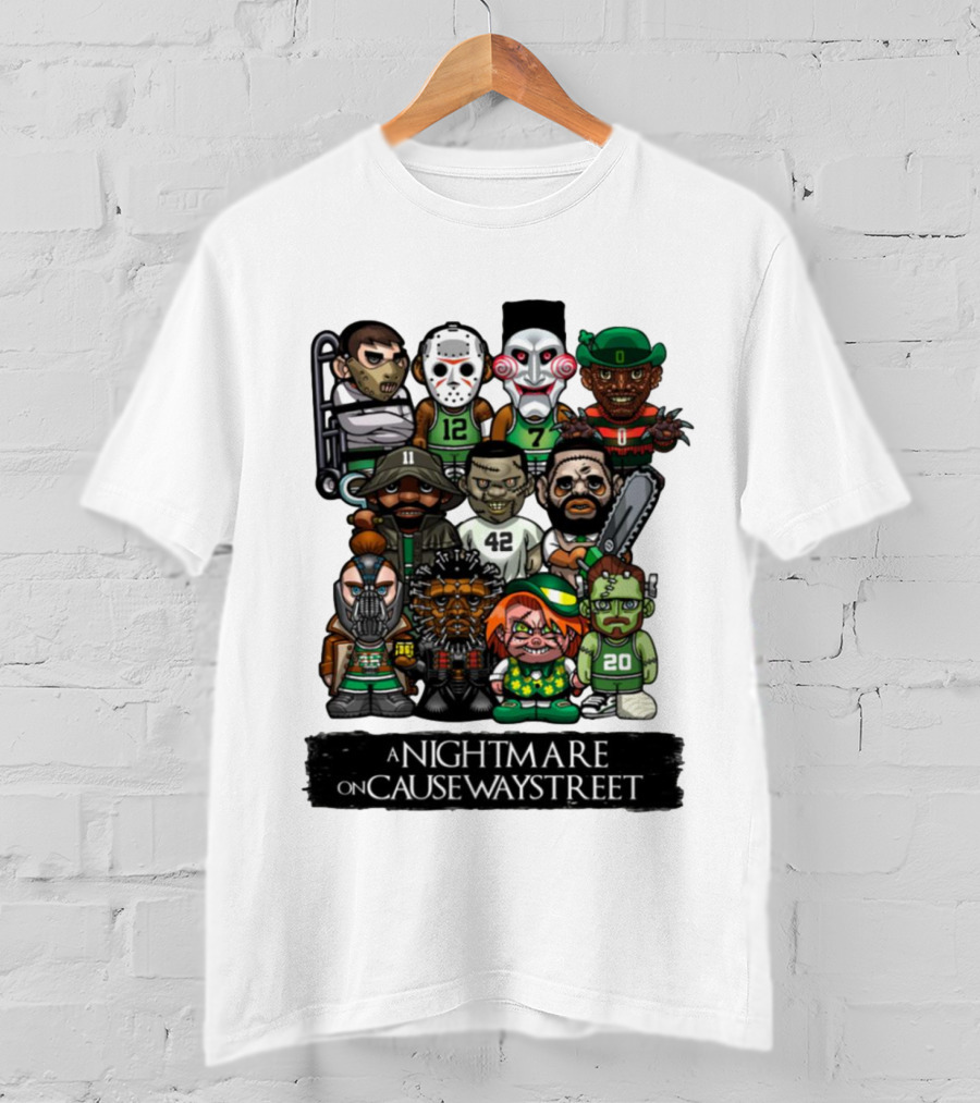 A Nightmare On Causeway Street With Horror Characters And Sports Themes T-Shirt