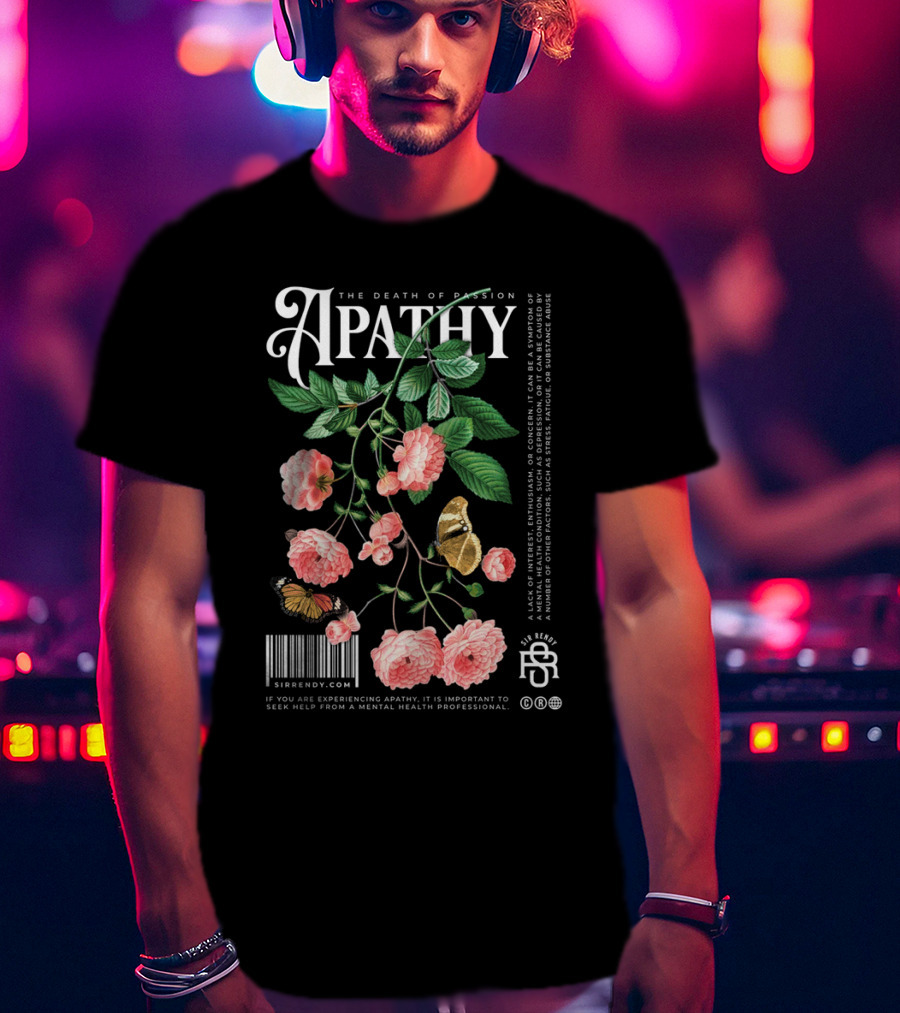 Apathy The Death Of Passion Vintage Floral And Butterfly T-Shirt