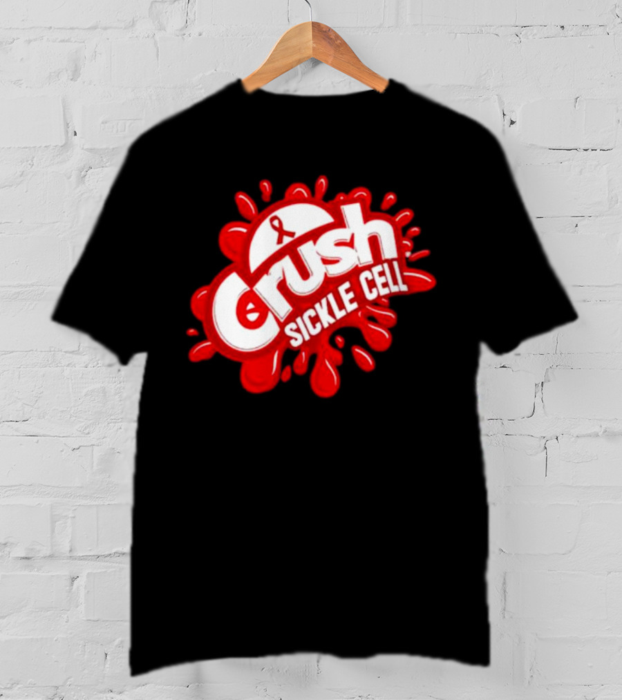 Crush Sickle Cell Awareness Red Ribbon T-Shirt