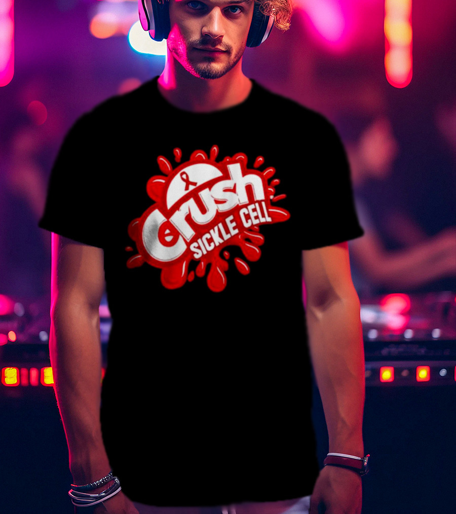 Crush Sickle Cell Awareness Red Ribbon T-Shirt