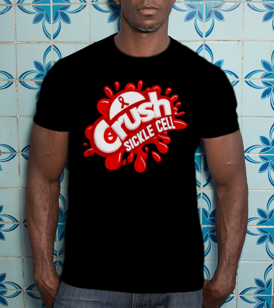 Crush Sickle Cell Awareness Red Ribbon T-Shirt