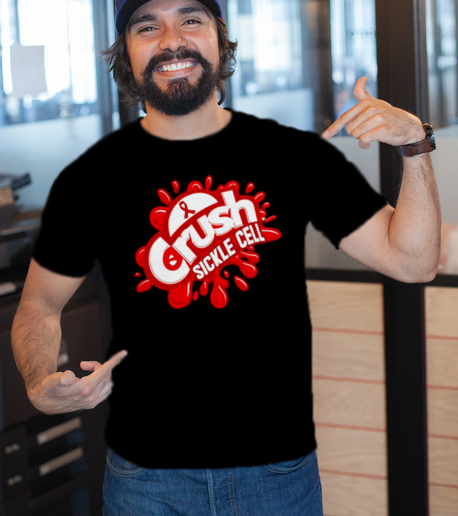 Crush Sickle Cell Awareness Red Ribbon T-Shirt