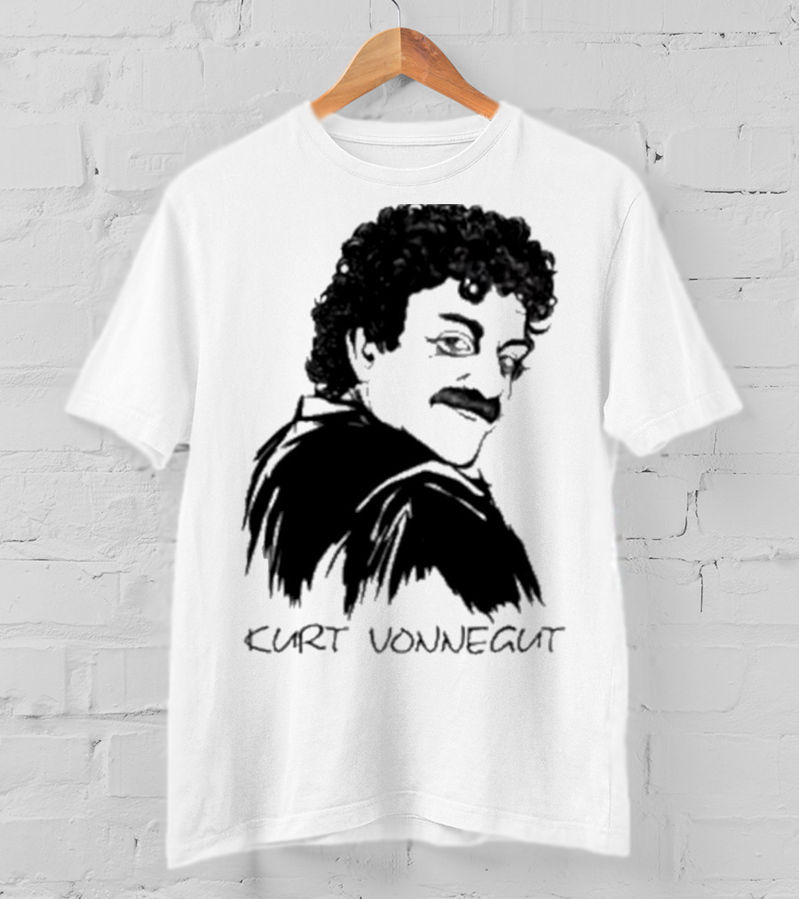Kurt Vonnegut Black And White Stylized T-Shirt