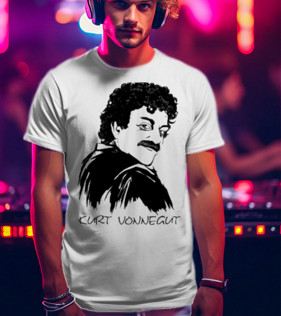 Kurt Vonnegut Black And White Stylized T-Shirt