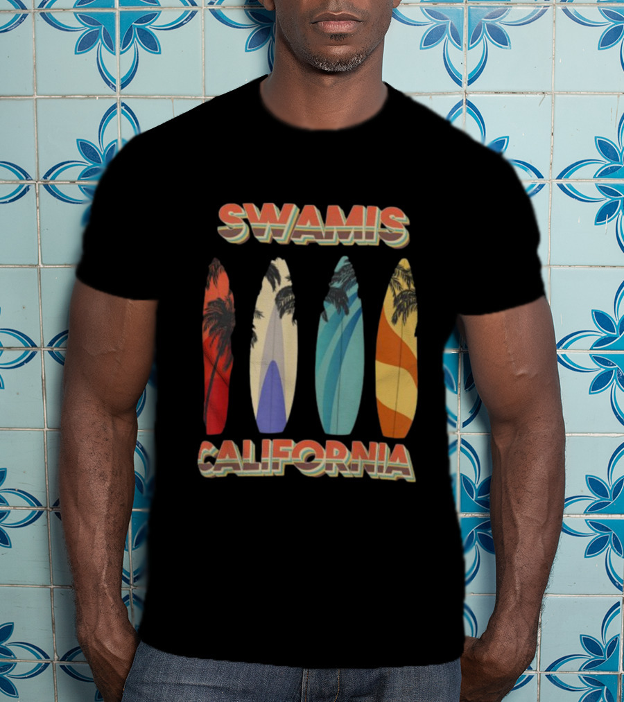 SWAMIS California Surfboard Palm Tree T-Shirt