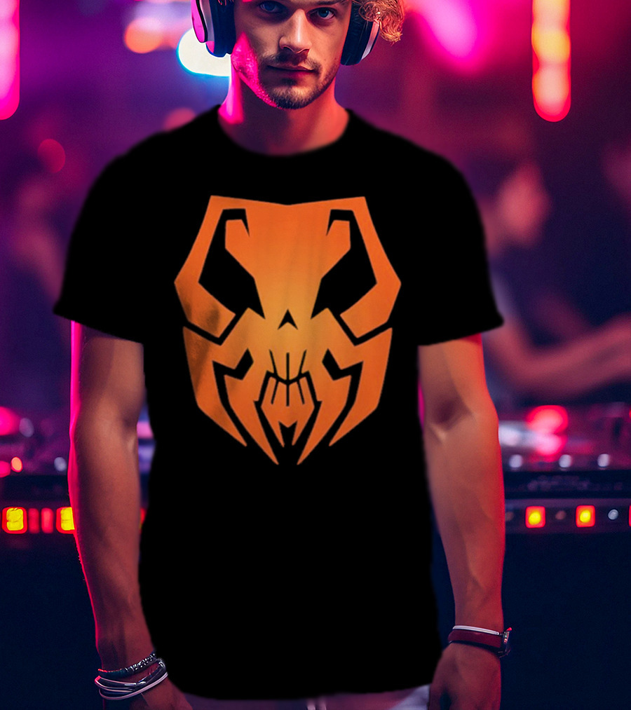 20xx Skull Hexadecimal Orange Robotic Face T-Shirt