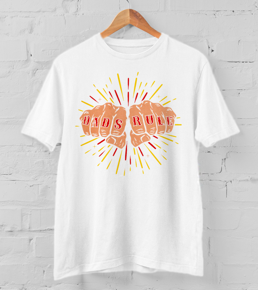 Dads Rule Fist Bump Explosive Burst T-Shirt