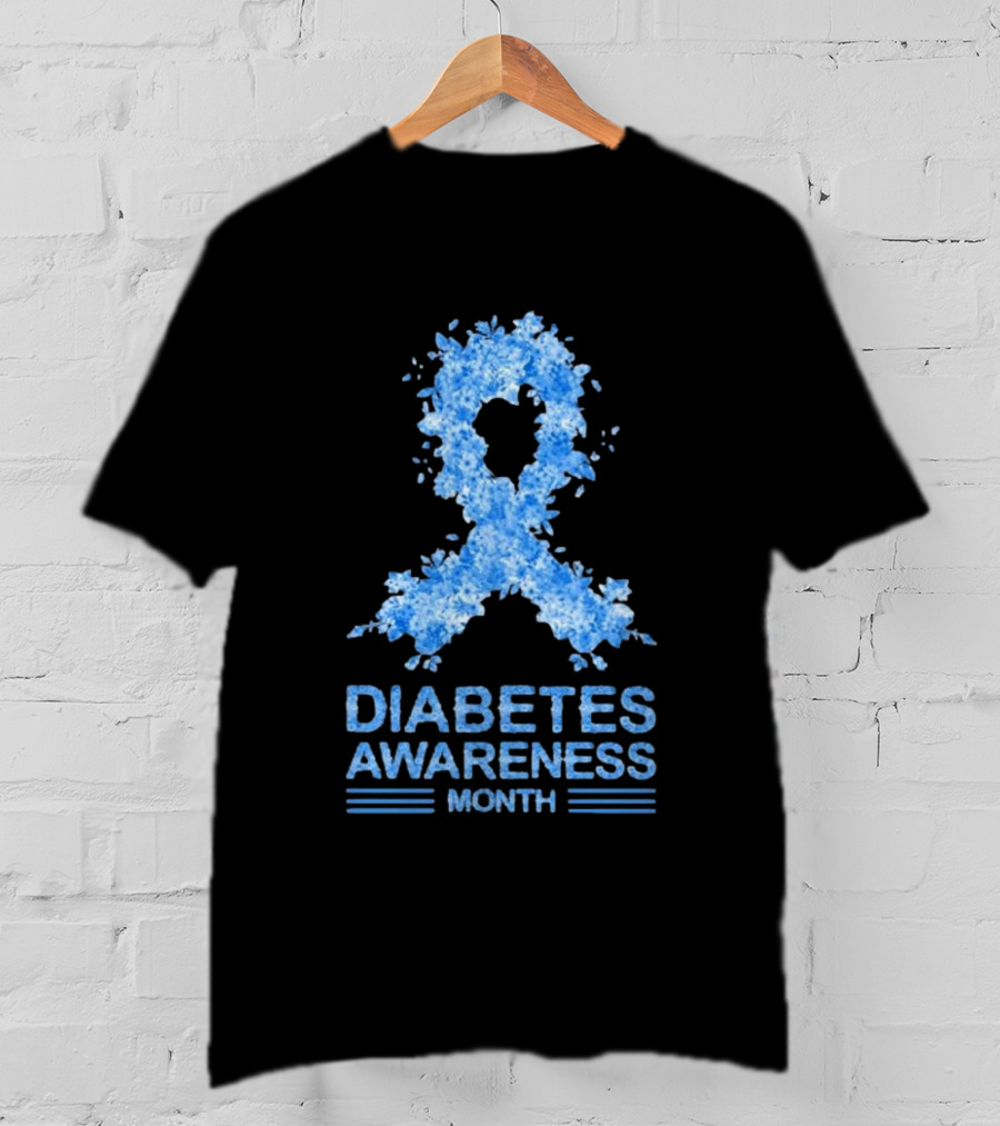 Diabetes Awareness Month Blue Ribbon T-Shirt