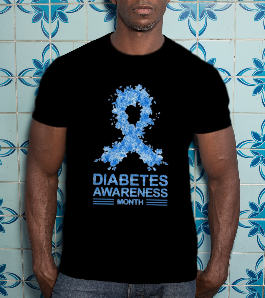 Diabetes Awareness Month Blue Ribbon T-Shirt